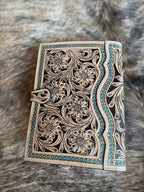 Tooled leather bible cover