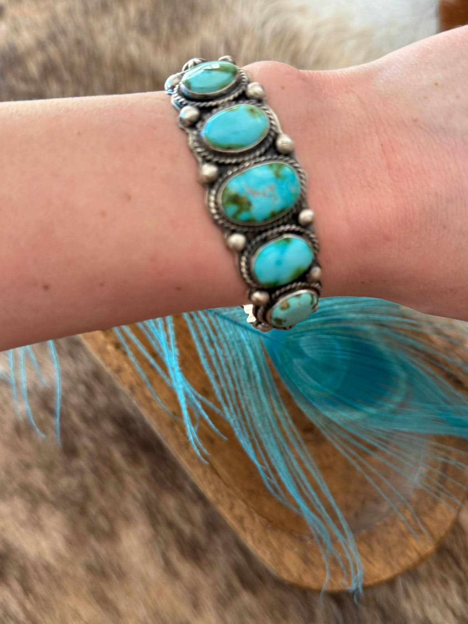 Turquoise chunk bracelet