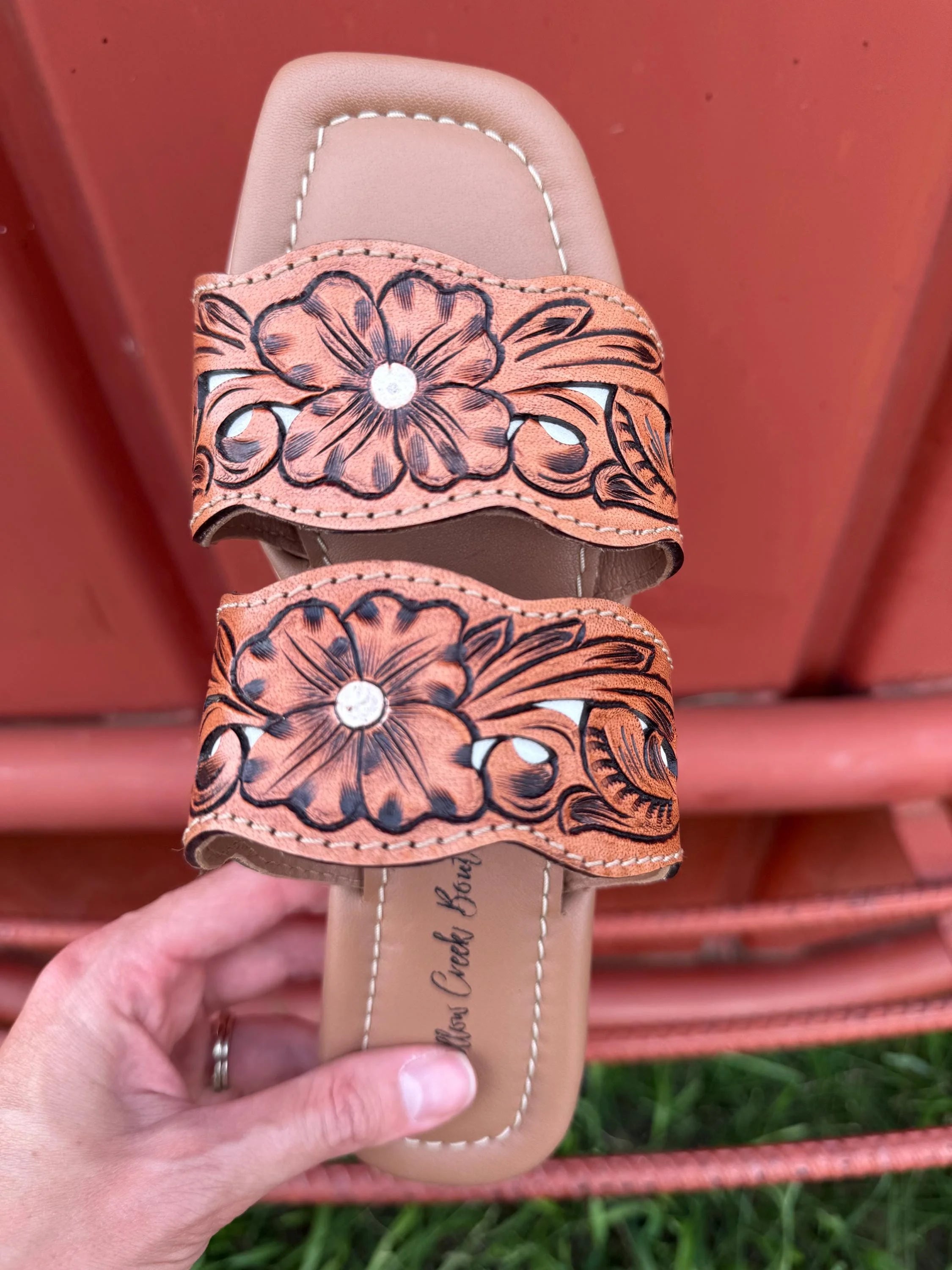 boho leather western sandals
