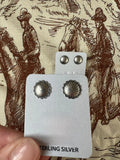 Sterling Silver Concho Stud Earrings
