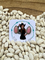 Pink conch stud earrings