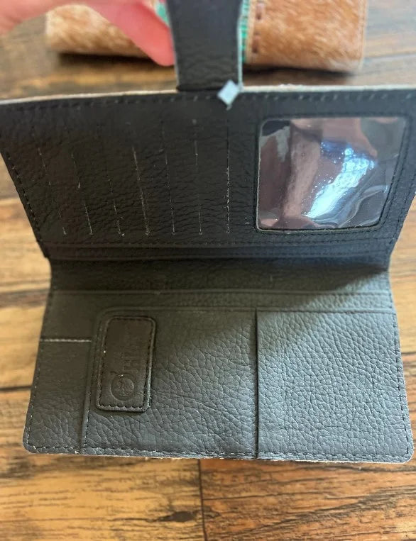 Embossed Turquoise Cowhide Wallet