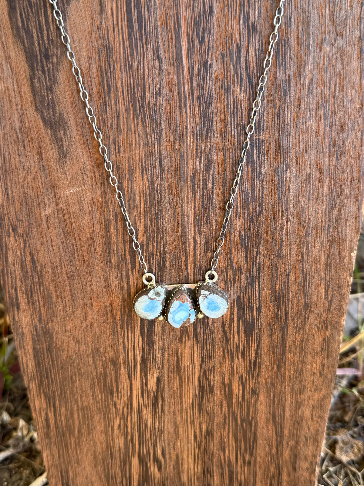 Golden Hills 3 stone necklace
