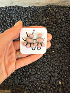 Pink Conch Cluster Stud Earrings