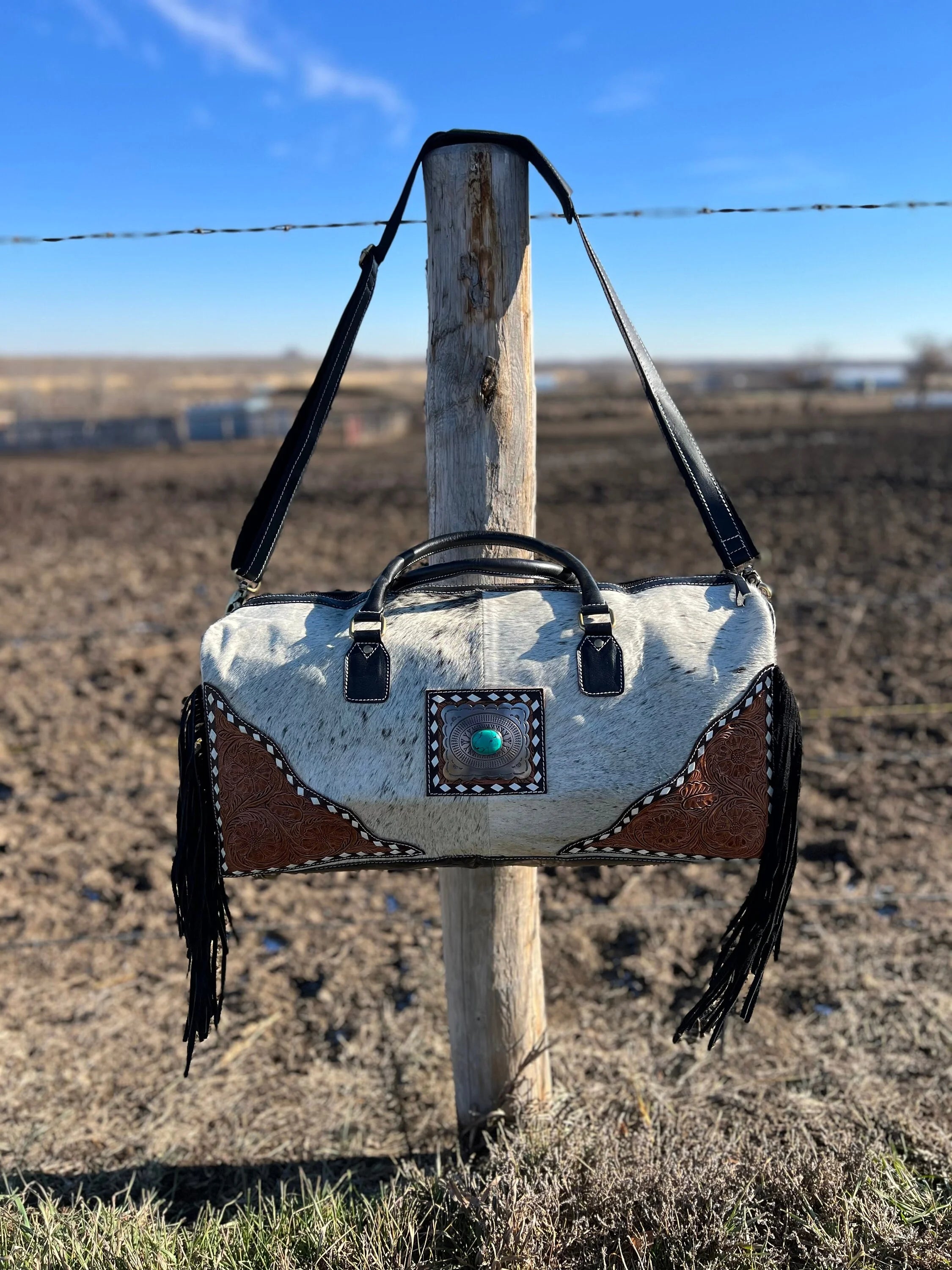 Concho Cowhide Duffel Bag