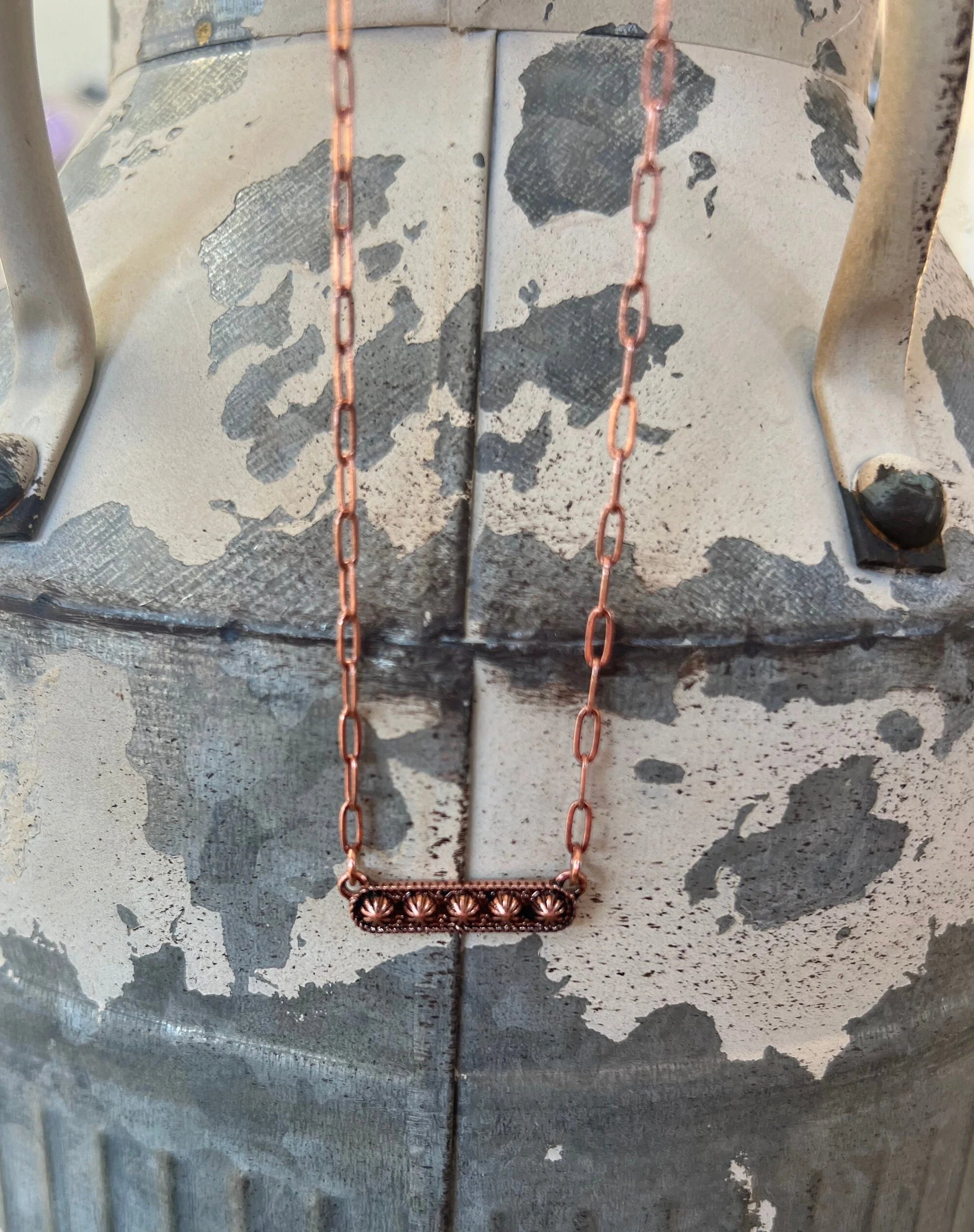 Dainty Concho Bar Necklace