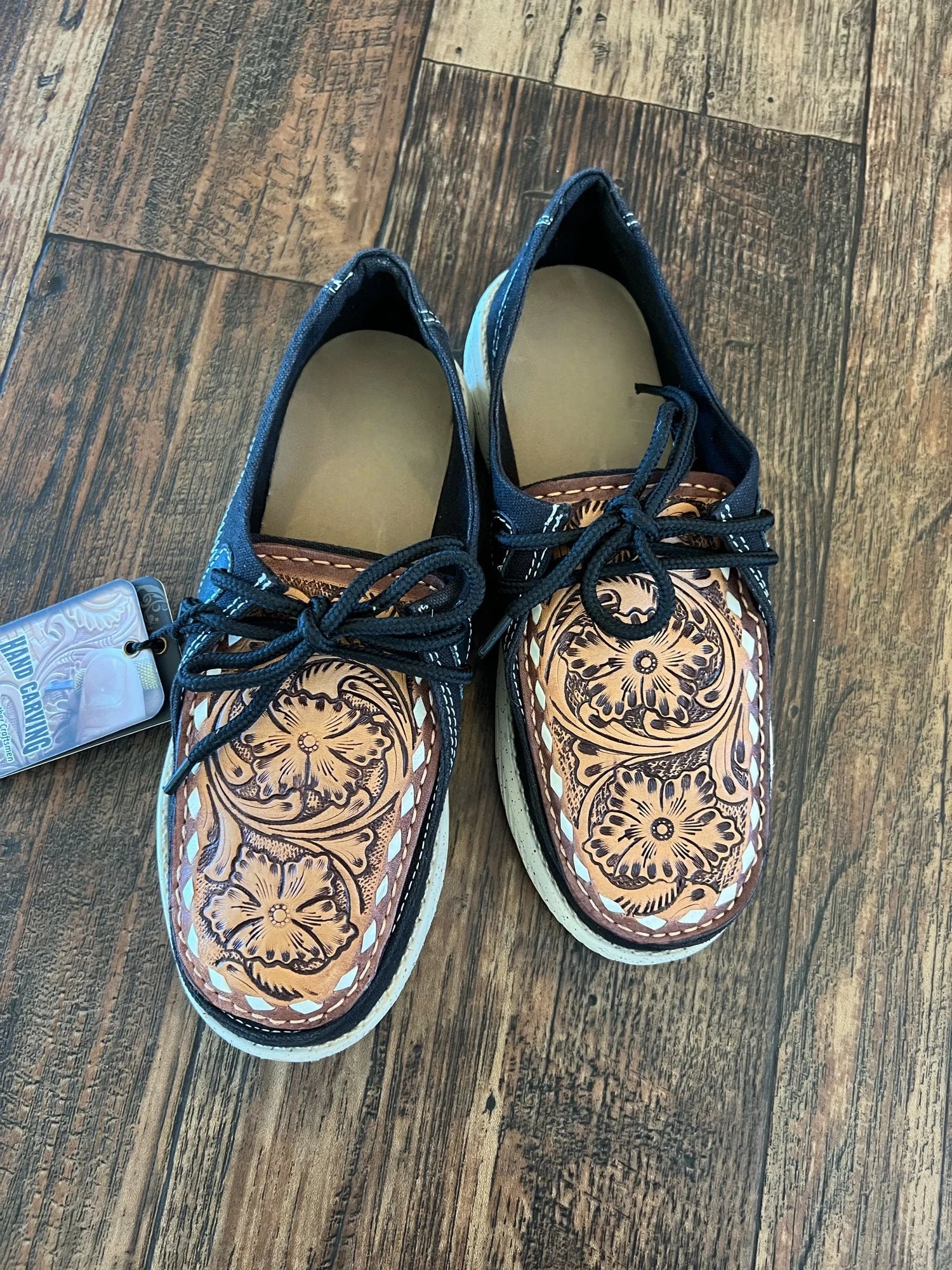Tooled leather shoes
