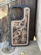 Wildflower Tooled Leather iPhone Case