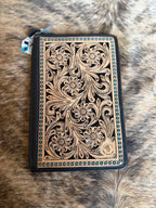 Travel leather jewelry organizer