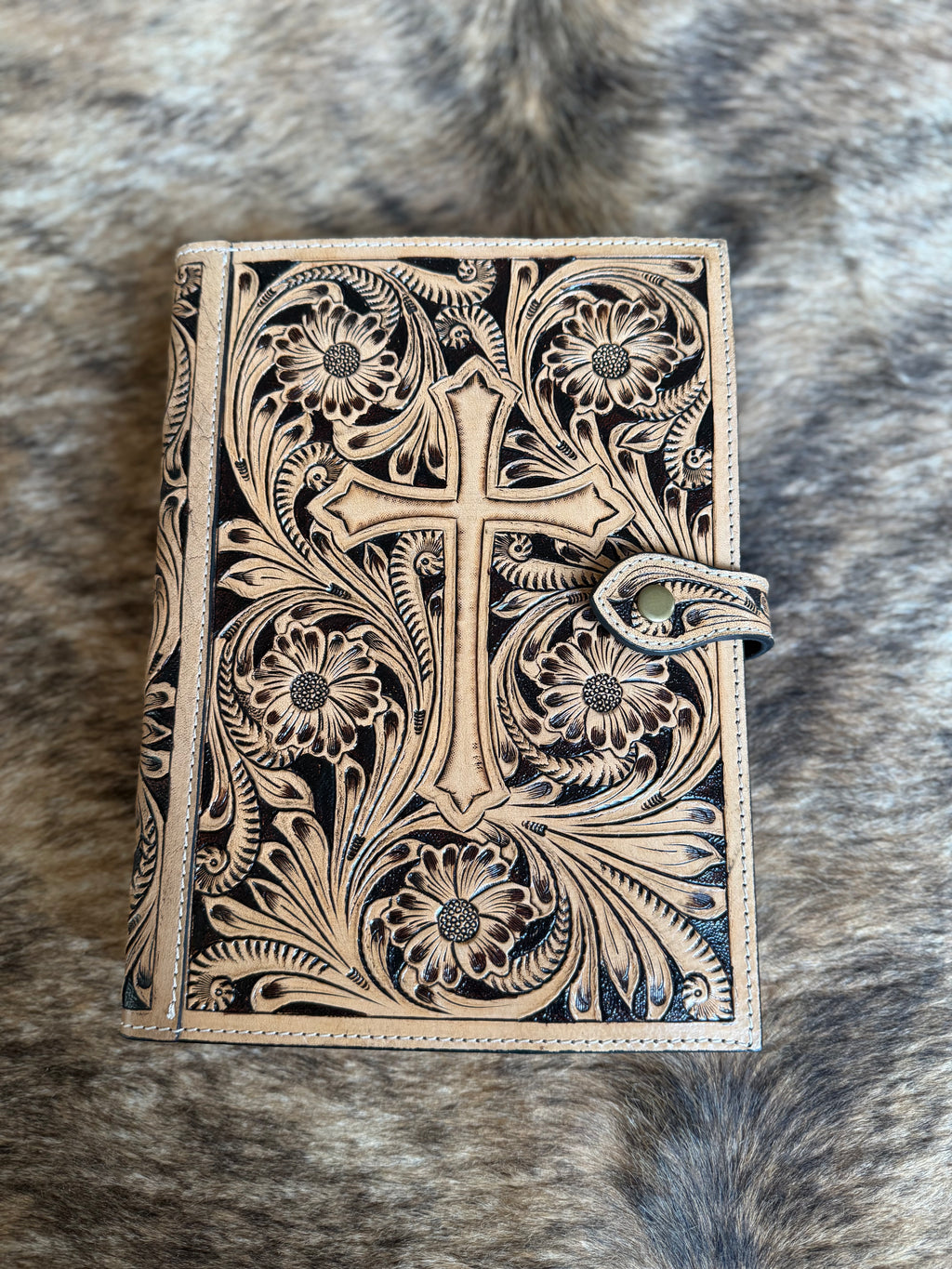Cross Leather Bible Cover