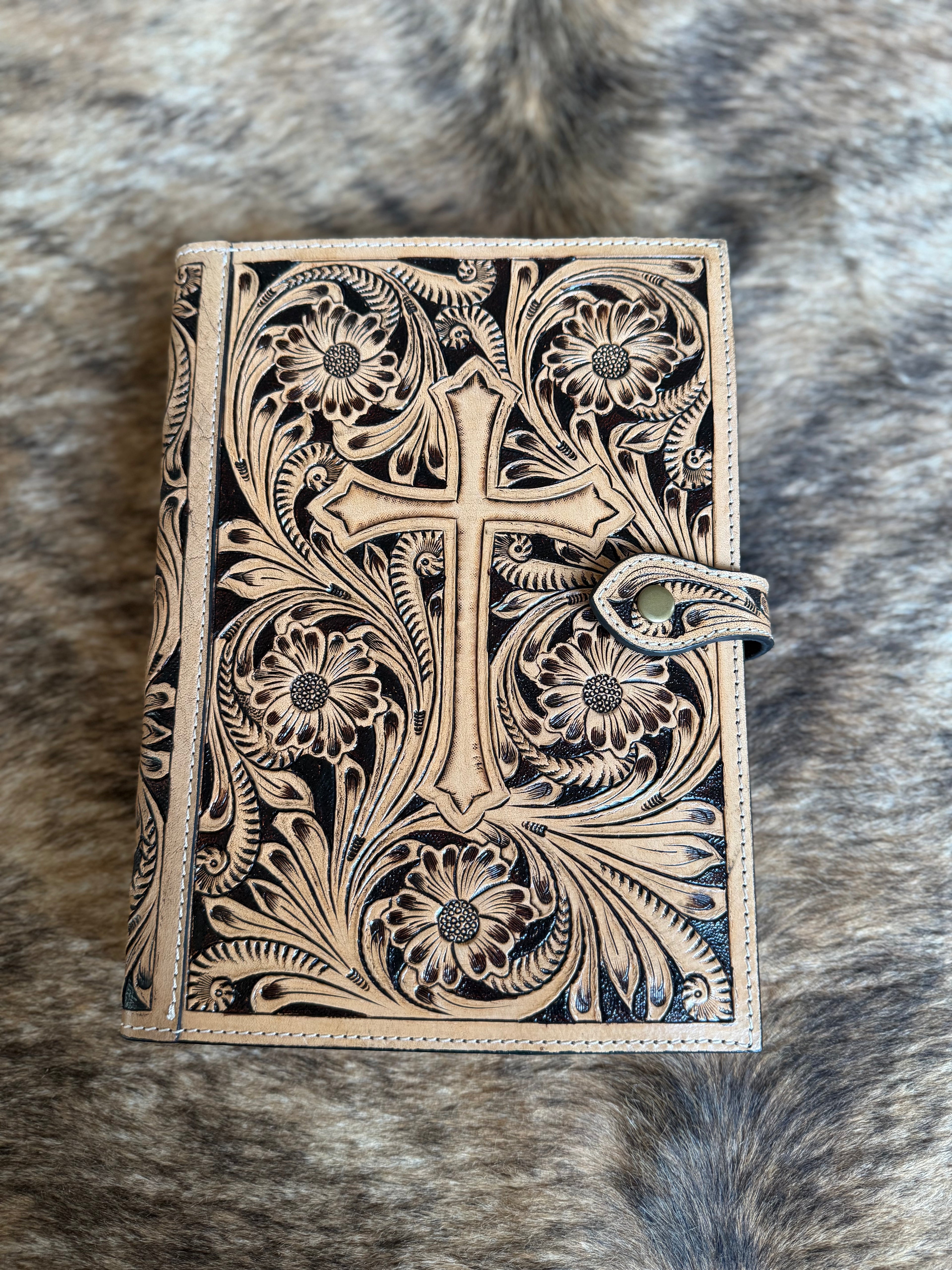 Cross Leather Bible Cover