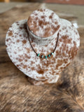 Beaded Copper Necklace With Turquoise