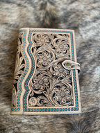 Tooled leather bible cover