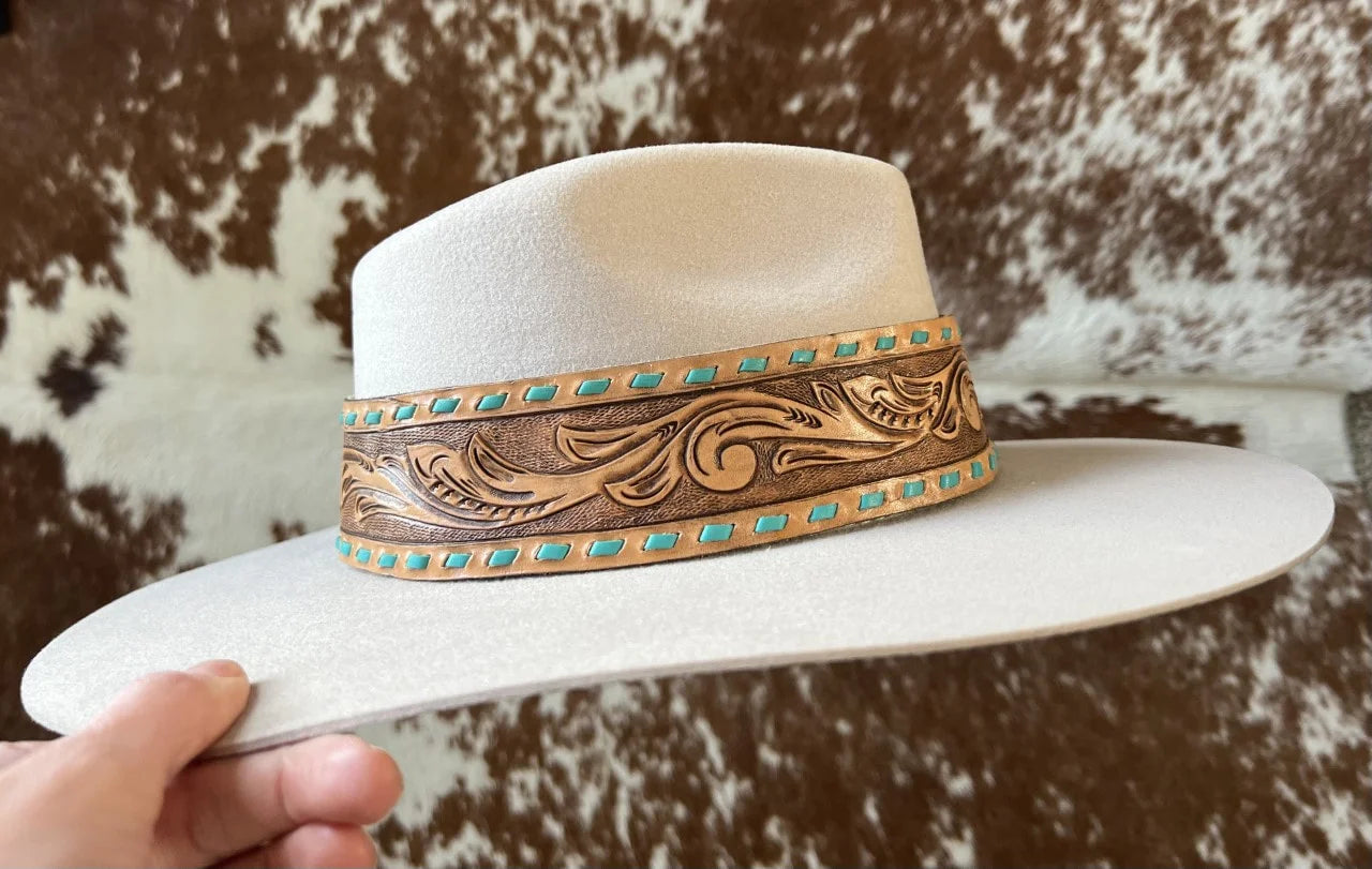 Turquoise Laced Hat Band