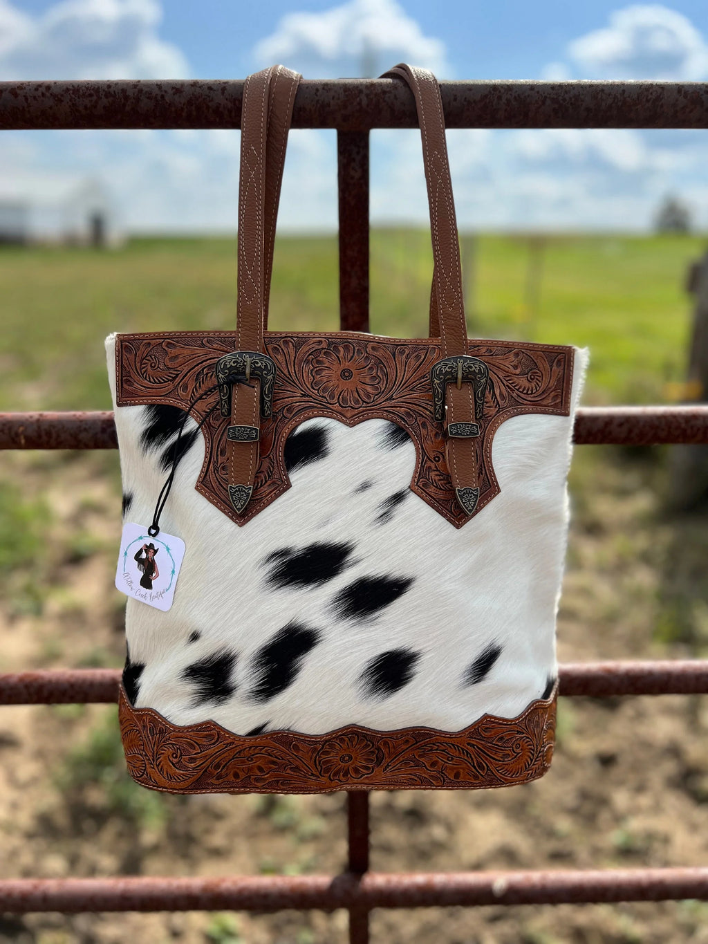 Cowhide Buckle Purse