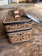Tooled leather jewelry box