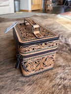 Tooled leather jewelry box