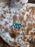 Turquoise half cluster necklace