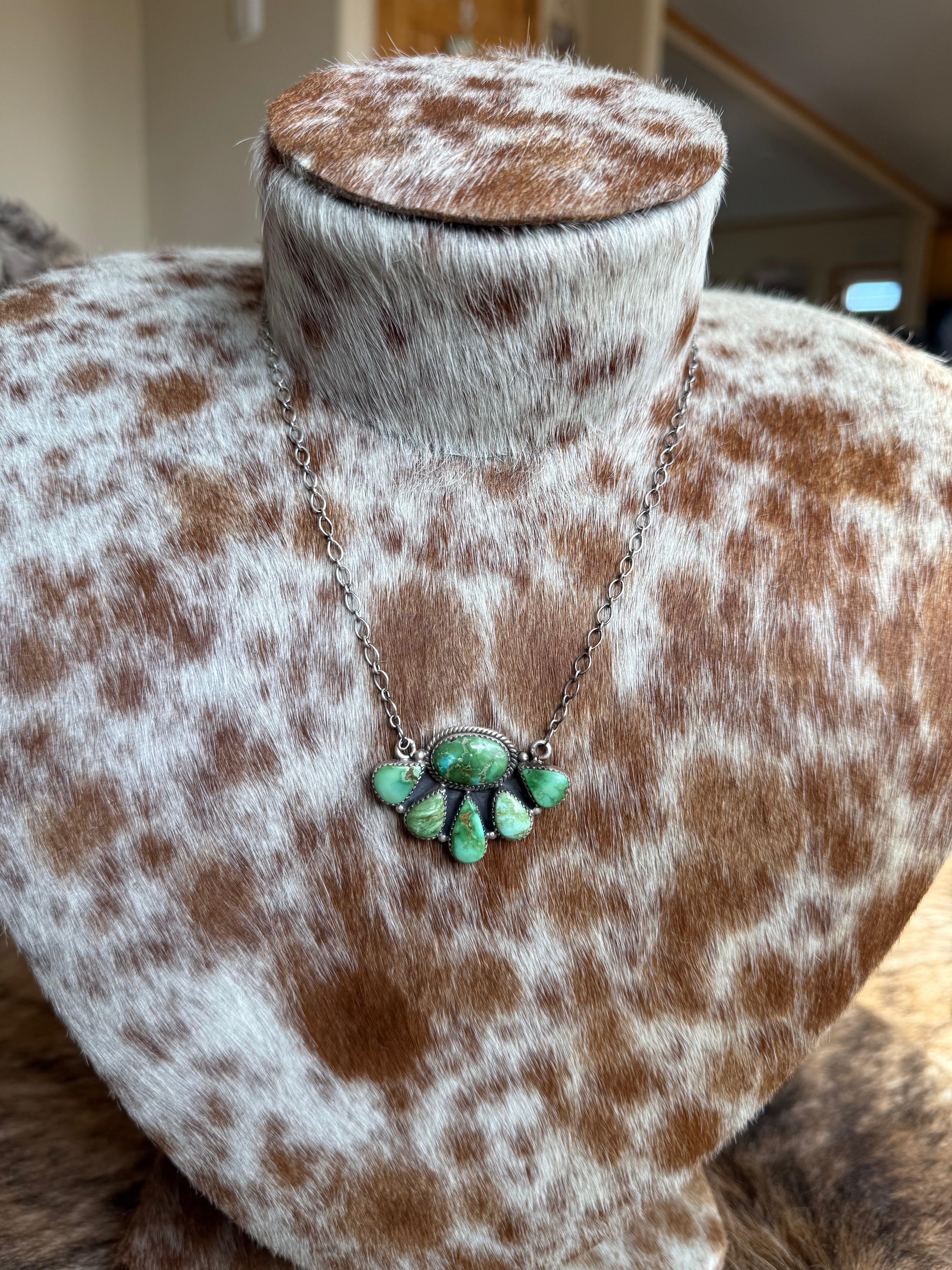 Sonoran turquoise half cluster necklace