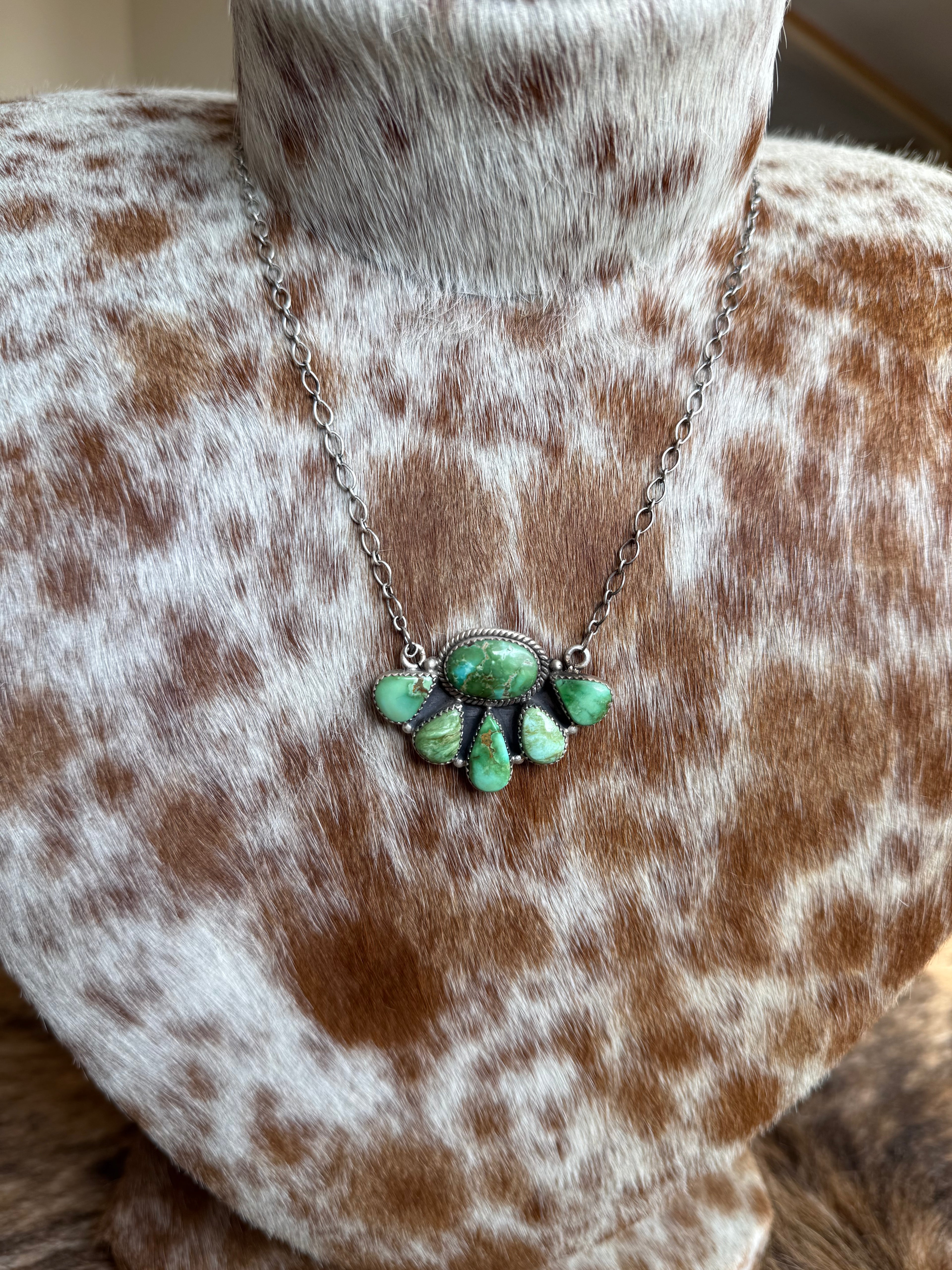 Sonoran turquoise half cluster necklace