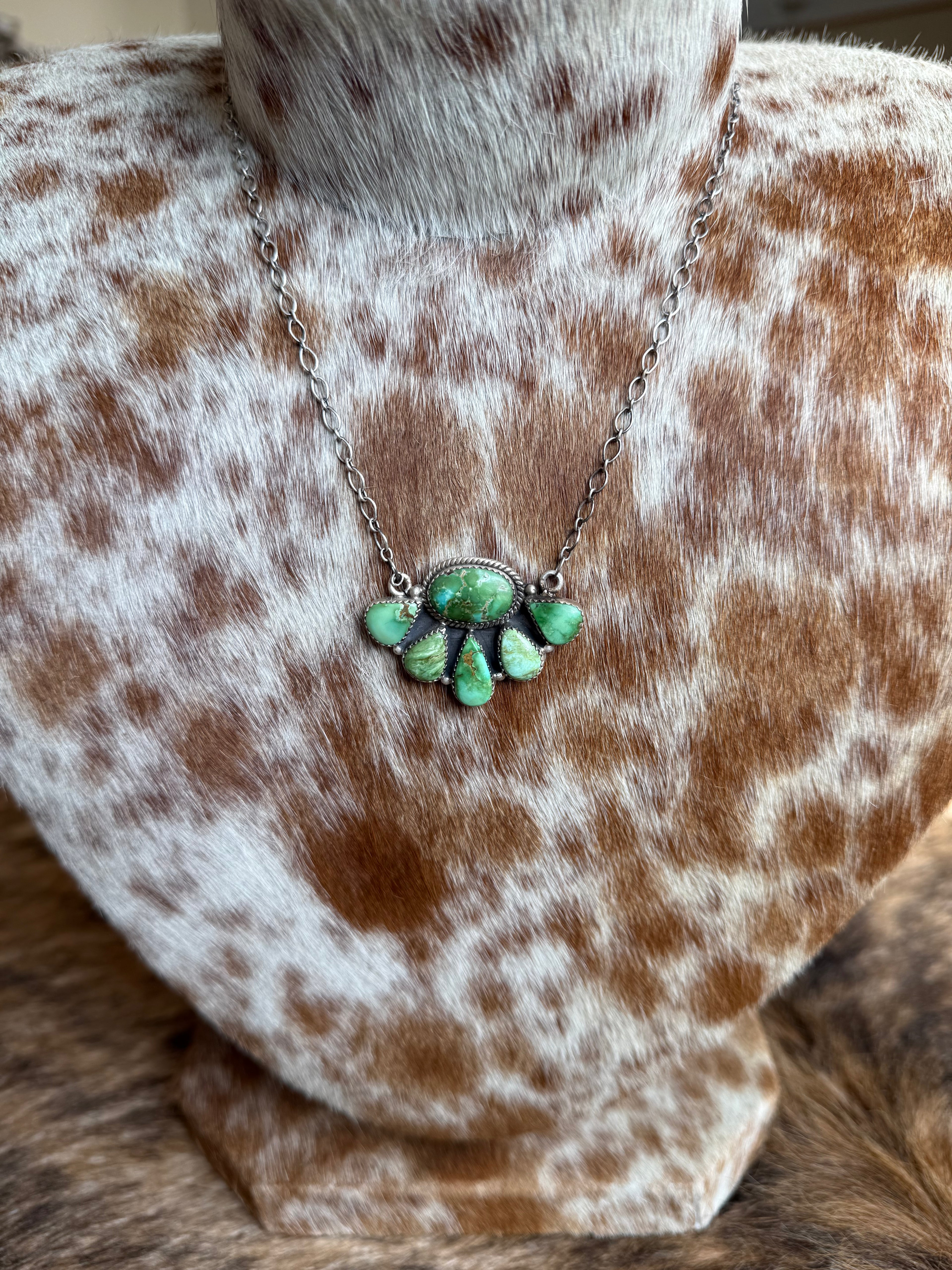 Sonoran turquoise half cluster necklace