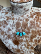 Turquoise 3 stone necklace