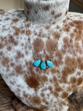 Turquoise 3 stone necklace