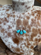 Turquoise 3 stone necklace