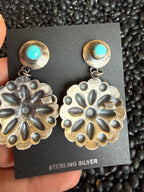 Turquoise Concho Dangle Earrings