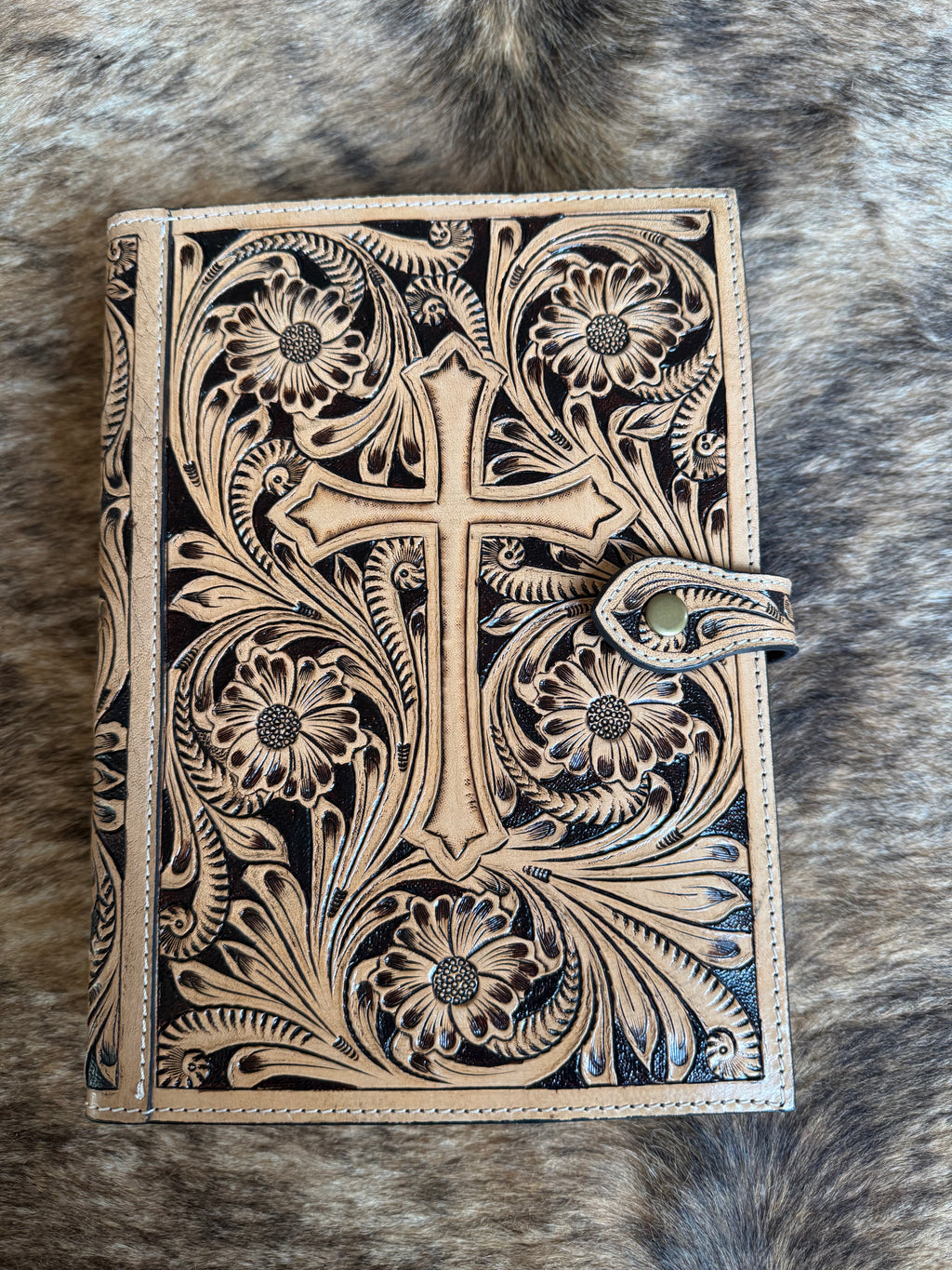Cross Leather Bible Cover