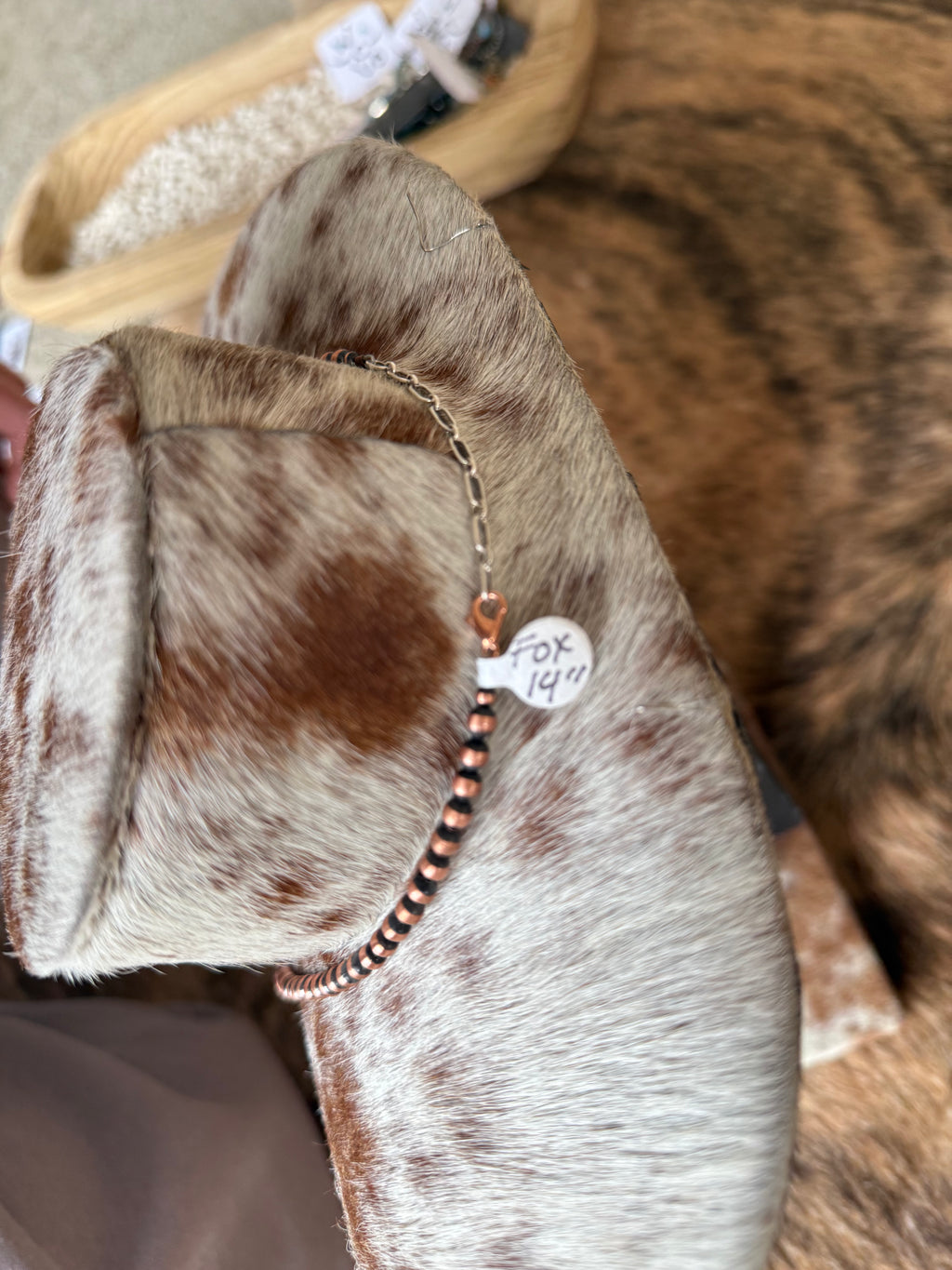 Beaded Copper Necklace With Turquoise