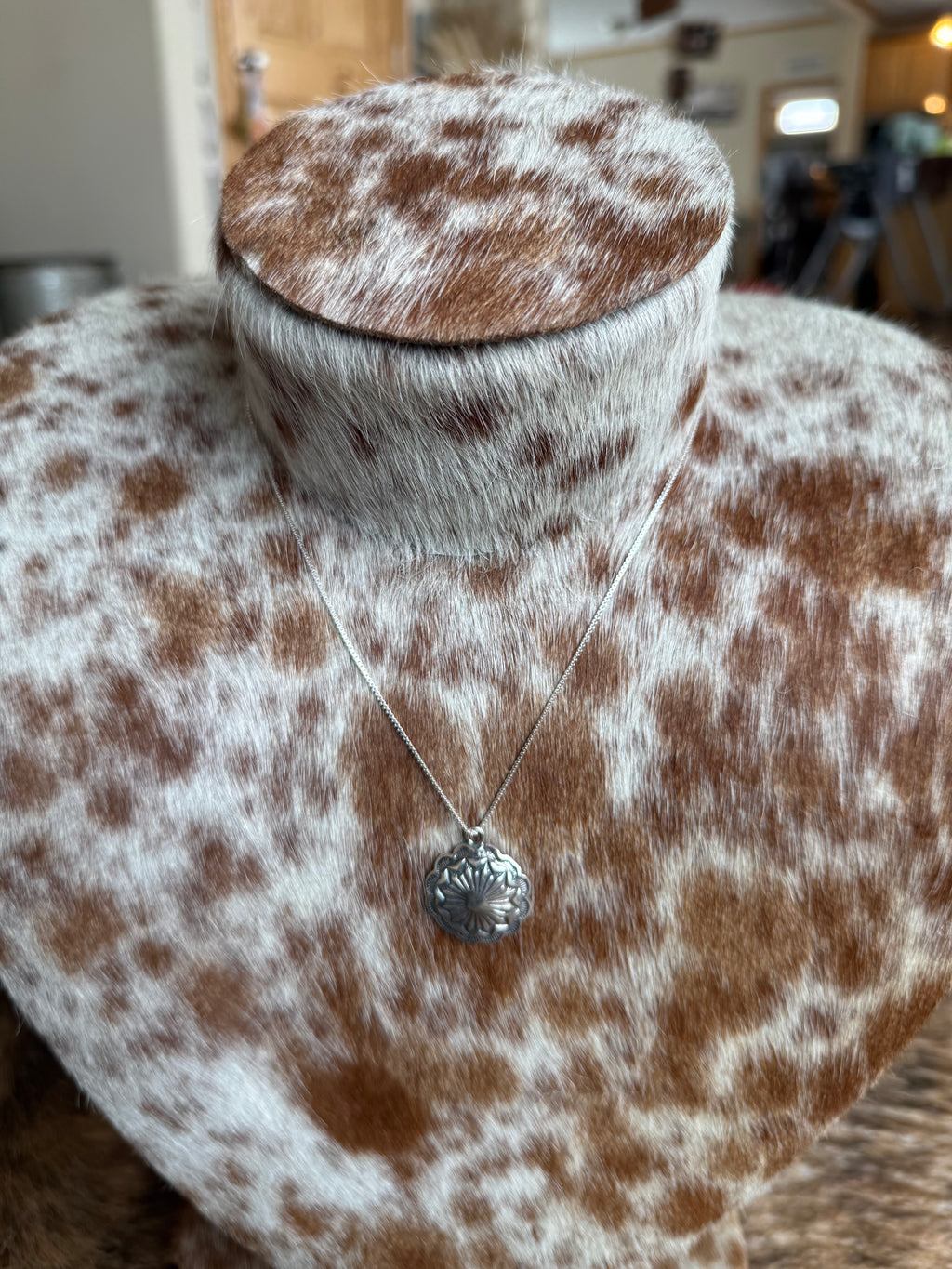 Sterling Silver Concho Necklace