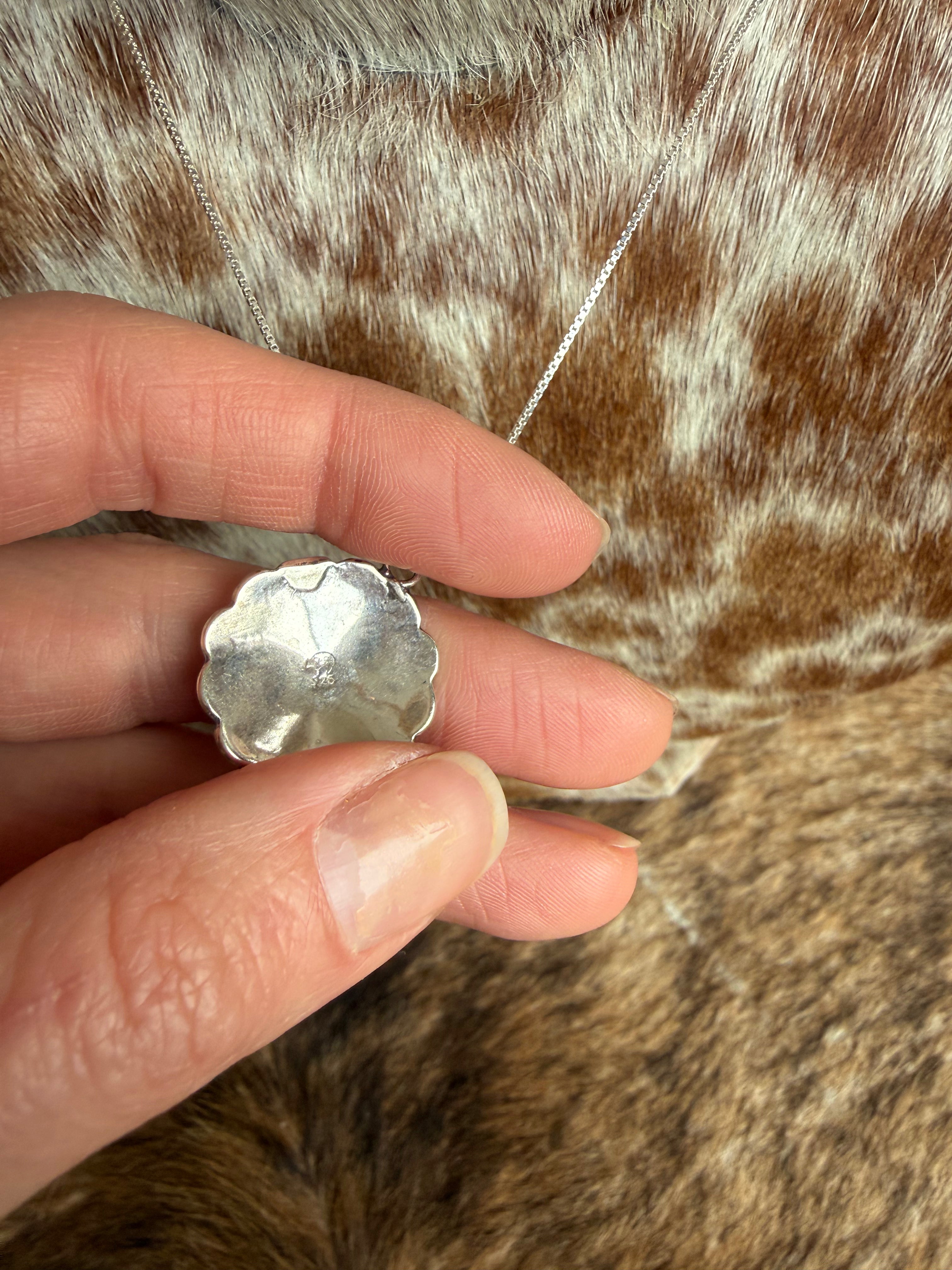 Sterling Silver Concho Necklace