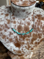 Turquoise Chip Paperclip Necklace