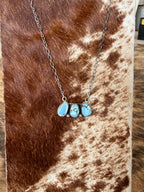 Golden Hills 3 Stone Turquoise Necklace