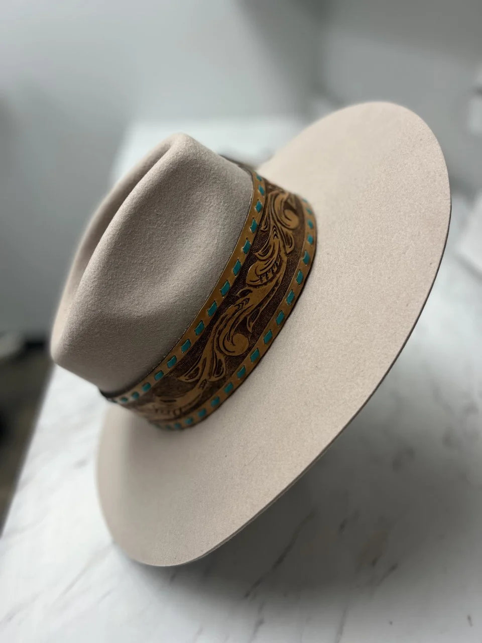 Turquoise Laced Hat Band