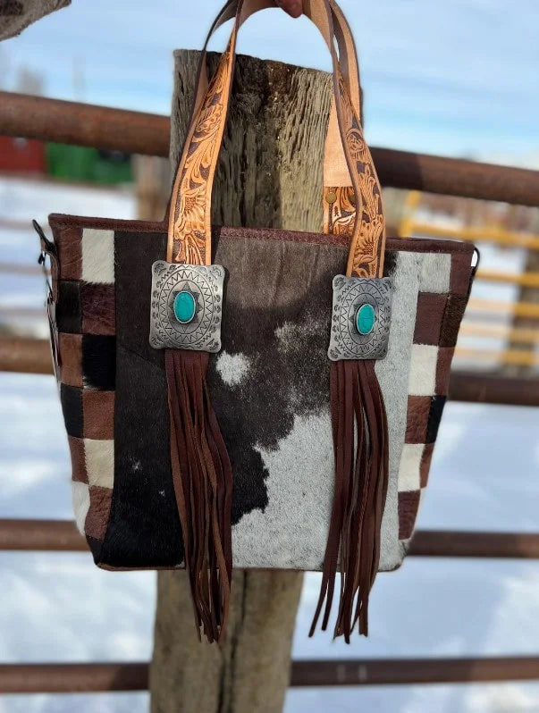 Cowhide Concho Purse