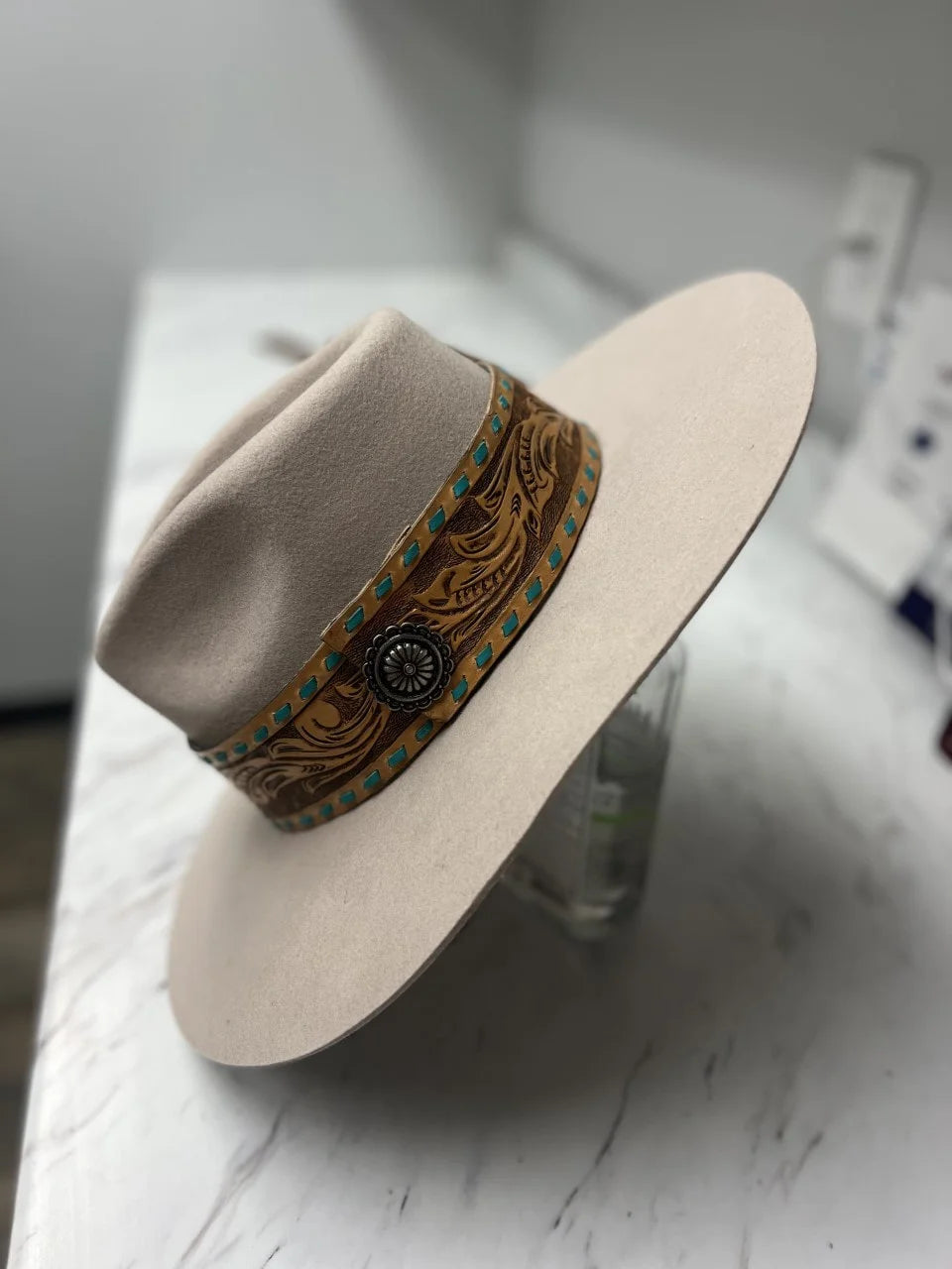 Turquoise Laced Hat Band