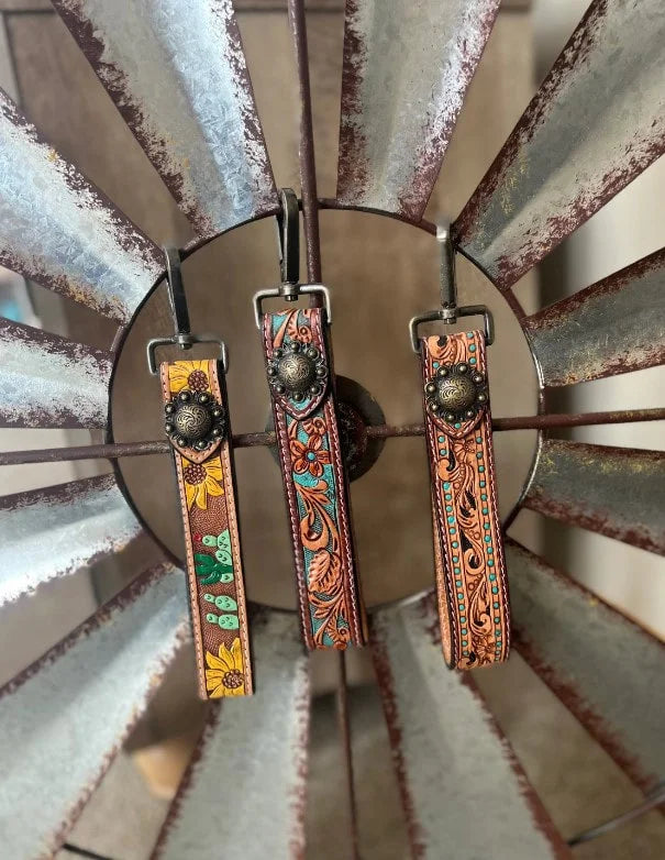 Tooled wristlet keychains