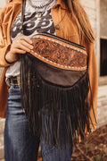 Tooled Fringe Sling Bum Bag