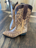 Tooled Floral Cowboy Boots