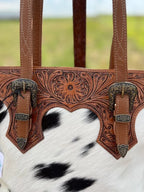 Cowhide Buckle Purse