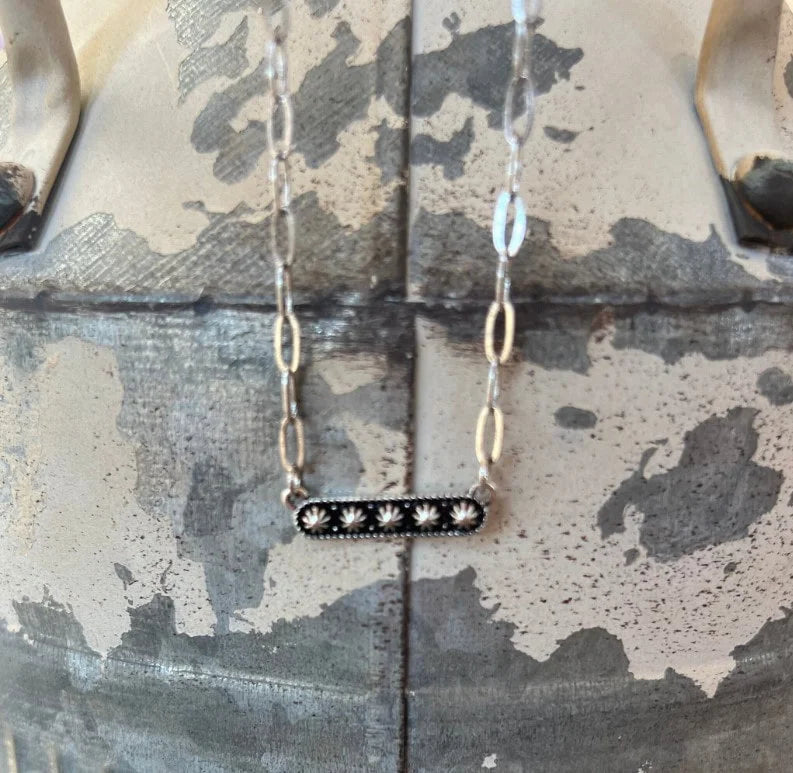Dainty Concho Bar Necklace
