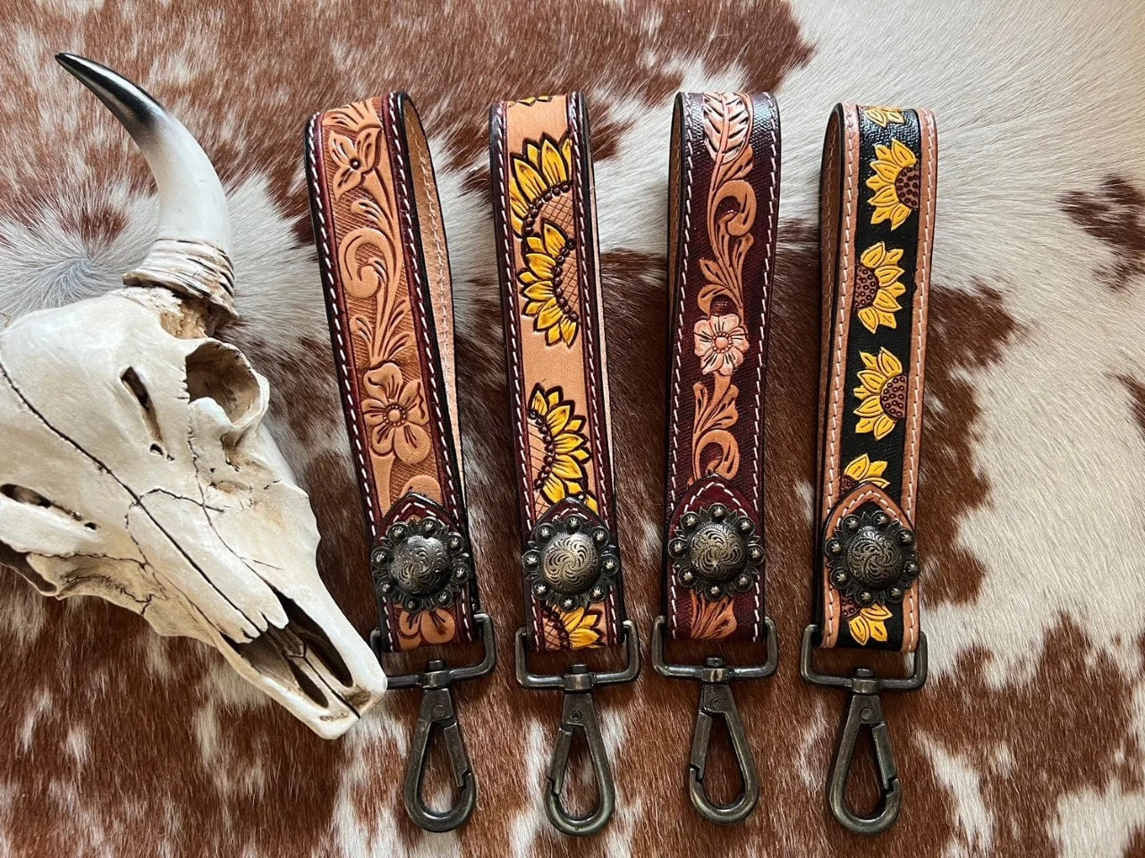 Tooled wristlet keychains