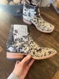 Square Toe Cowhide Booties