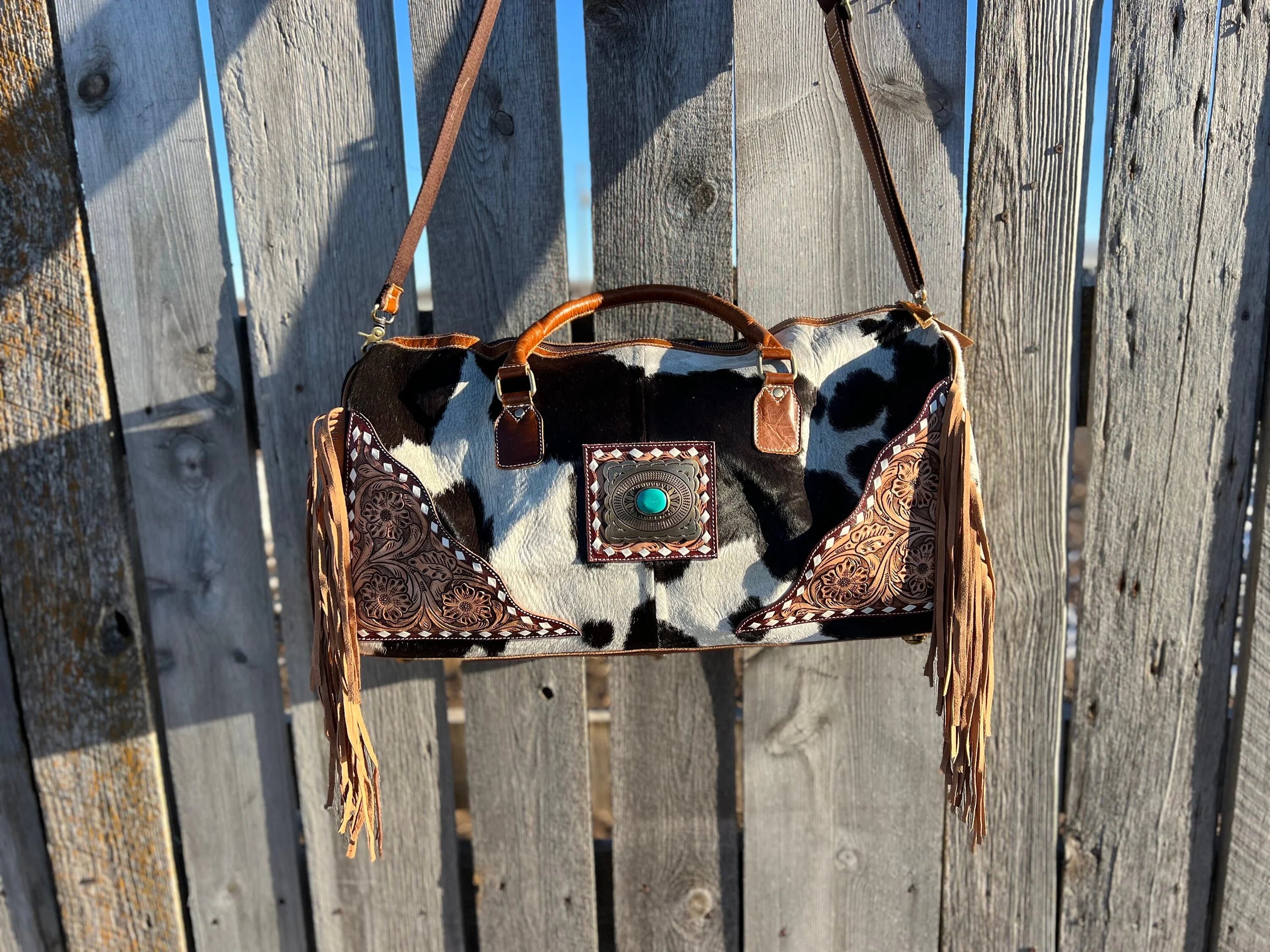 Concho Cowhide Duffel Bag