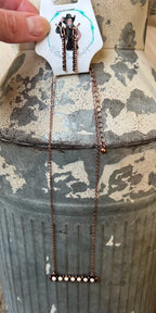 Copper & Ivory Bar Necklace Set