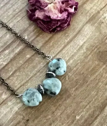 Kiwi jasper & navajo saucer choker