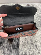 Tooled Brown and Turqoise Wallet