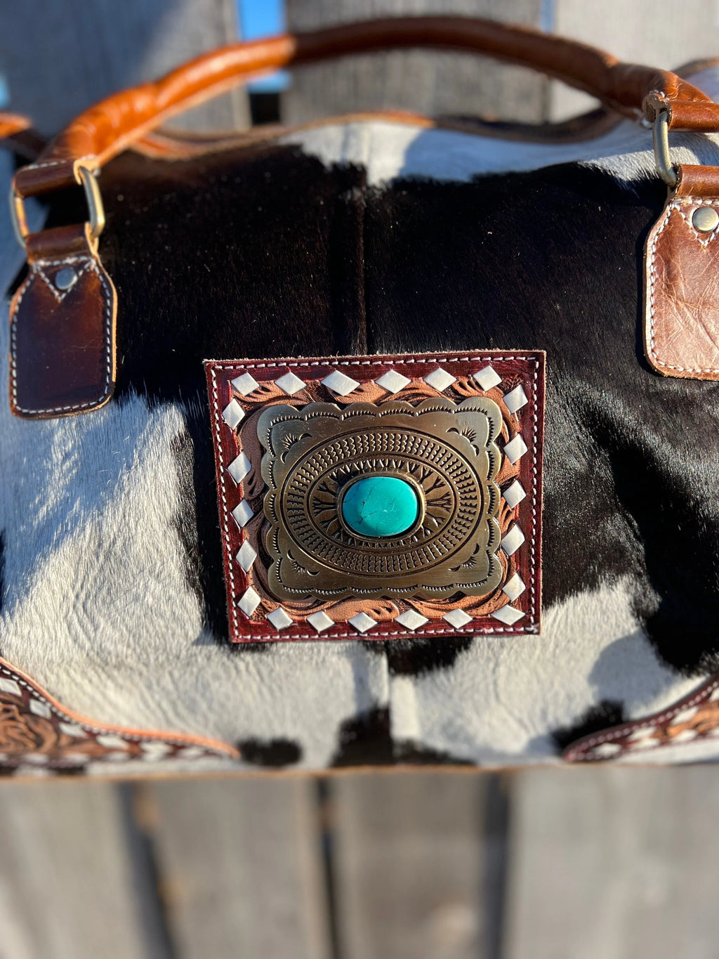 Concho Cowhide Duffel Bag